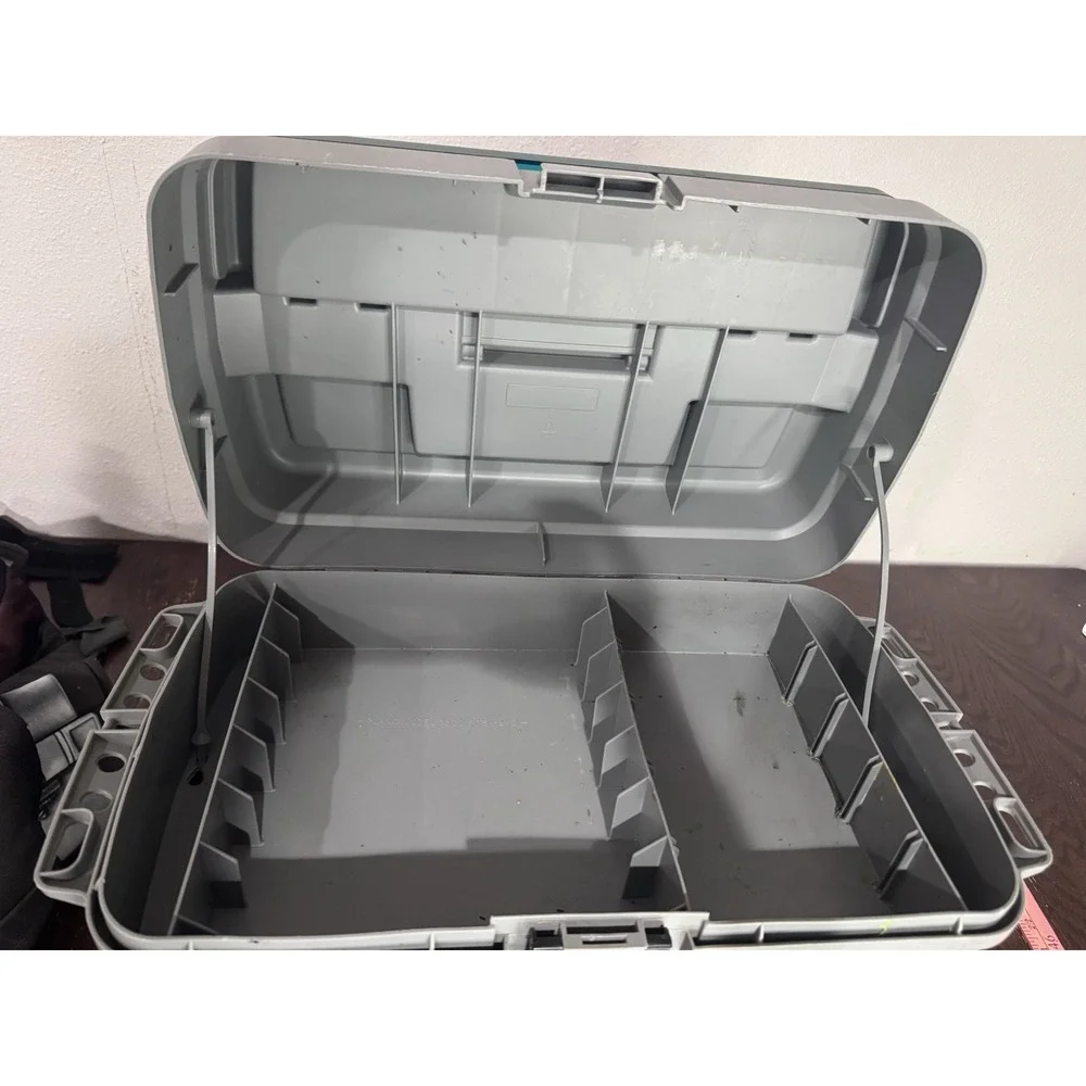 Plano Extra Large 4 Drawer Fishing Tackle Box. Deep Top Tray. Gray Organizer
